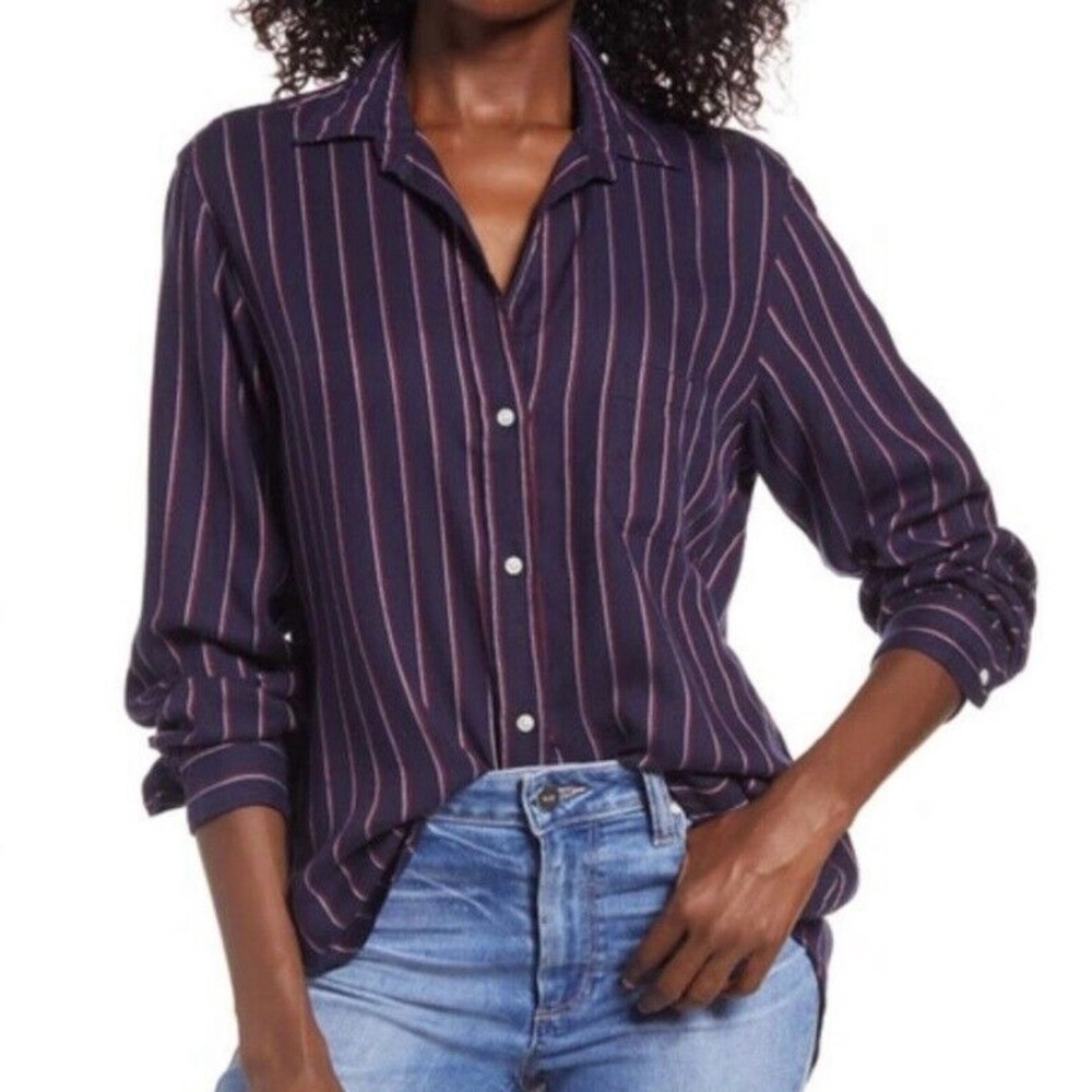 Grayson The Hero Navy Striped Button Down Shirt - image 4